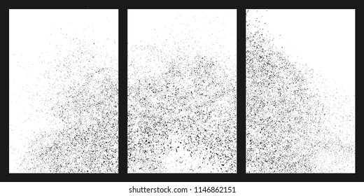 Black grainy texture isolated on white background. Damaged textured . Grunge design elements. Set vector illustration,eps 10.