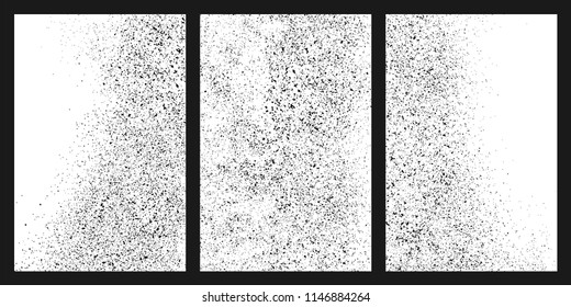 Black grainy texture isolated on white background. Damaged textured . Grunge design elements. Set vector illustration,eps 10.