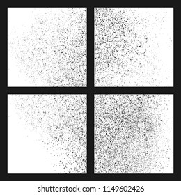 Black grainy texture isolated on white background. Damaged textured . Grunge design elements. Set vector illustration,eps 10.