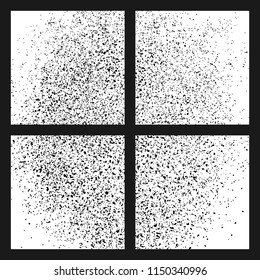 Black grainy texture isolated on white background. Damaged textured . Grunge design elements. Set vector illustration,eps 10.