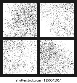 Black grainy texture isolated on white background. Damaged textured . Grunge design elements. Set vector illustration,eps 10.