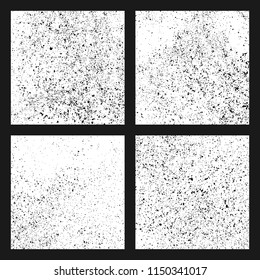 Black grainy texture isolated on white background. Damaged textured . Grunge design elements. Set vector illustration,eps 10.