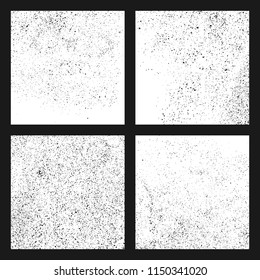 Black grainy texture isolated on white background. Damaged textured . Grunge design elements. Set vector illustration,eps 10.