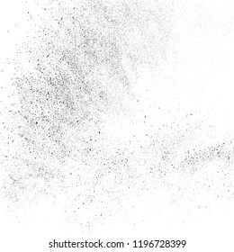 Black grainy texture isolated on white background. Dust overlay. Dark noise granules. Vector design elements, illustration, eps 10.
