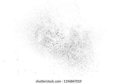 Black grainy texture isolated on white background. Dust overlay. Dark noise granules. Vector design elements, illustration, eps 10.