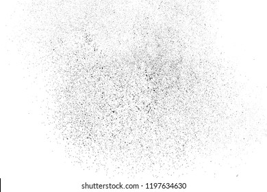 Black Grainy Texture Isolated On White Background. Dust Overlay. Dark Noise Granules. Vector Design Elements, Illustration, Eps 10.