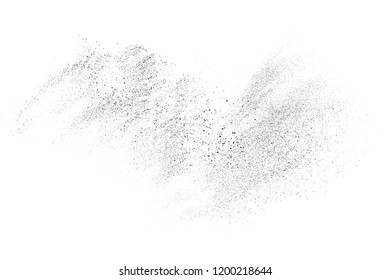Black grainy texture isolated on white background. Dust overlay. Dark noise granules. Vector design elements, illustration, eps 10.