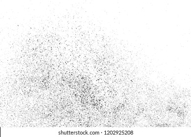 Black grainy texture isolated on white background. Dust overlay. Dark noise granules. Vector design elements, illustration, eps 10.