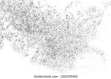 Black grainy texture isolated on white background. Dust overlay. Dark noise granules. Vector design elements, illustration, eps 10.