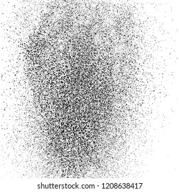 Black Grainy Texture Isolated On White Background. Dust Overlay. Dark Noise Granules. Vector Design Elements, Illustration, Eps 10.