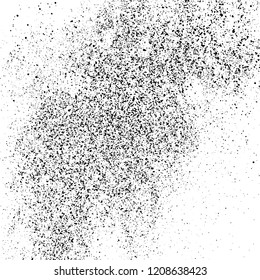 Black Grainy Texture Isolated On White Background. Dust Overlay. Dark Noise Granules. Vector Design Elements, Illustration, Eps 10.