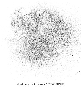 Black Grainy Texture Isolated On White Background. Dust Overlay. Dark Noise Granules. Vector Design Elements, Illustration, Eps 10.