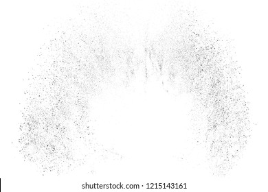 Black Grainy Texture Isolated On White Background. Dust Overlay. Dark Noise Granules. Vector Design Elements, Illustration, Eps 10.