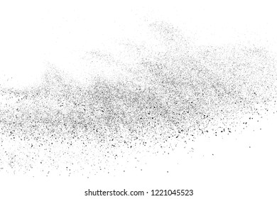 Black Grainy Texture Isolated On White Background. Dust Overlay. Dark Noise Granules. Vector Design Elements, Illustration, Eps 10.