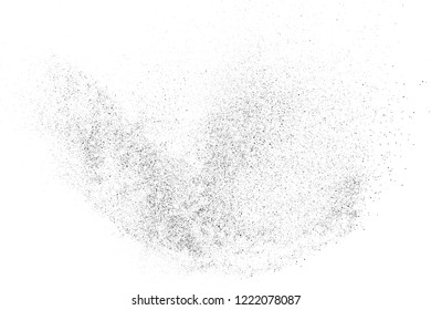 Black Grainy Texture Isolated On White Background. Dust Overlay. Dark Noise Granules. Vector Design Elements, Illustration, Eps 10.