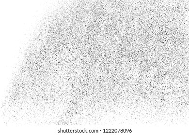 Black Grainy Texture Isolated On White Background. Dust Overlay. Dark Noise Granules. Vector Design Elements, Illustration, Eps 10.