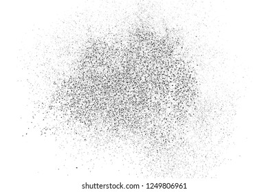  Black Grainy Texture Isolated On White Background. Dust Overlay. Dark Noise Granules. Digitally Generated Image. Vector Design Elements, Illustration, Eps 10.