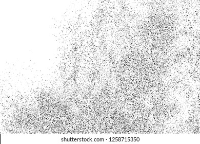  Black Grainy Texture Isolated On White Background. Dust Overlay. Dark Noise Granules. Digitally Generated Image. Vector Design Elements, Illustration, Eps 10.
