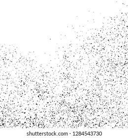 Black Grainy Texture Isolated On White Background. Dust Overlay. Dark Noise Granules. Digitally Generated Image. Vector Design Elements, Illustration, Eps 10.