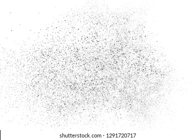 Black Grainy Texture Isolated On White Background. Dust Overlay. Dark Noise Granules. Digitally Generated Image. Vector Design Elements, Illustration, Eps 10.