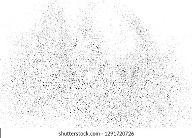 Black Grainy Texture Isolated On White Background. Dust Overlay. Dark Noise Granules. Digitally Generated Image. Vector Design Elements, Illustration, Eps 10.