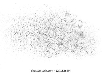 Black Grainy Texture Isolated On White Background. Dust Overlay. Dark Noise Granules. Digitally Generated Image. Vector Design Elements, Illustration, Eps 10.