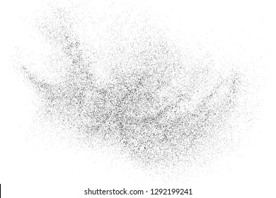 Black Grainy Texture Isolated On White Background. Dust Overlay. Dark Noise Granules. Digitally Generated Image. Vector Design Elements, Illustration, Eps 10.