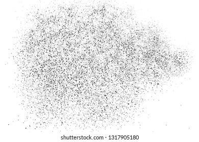 Black Grainy Texture Isolated On White Background. Dust Overlay. Dark Noise Granules. Digitally Generated Image. Vector Design Elements, Illustration, Eps 10.