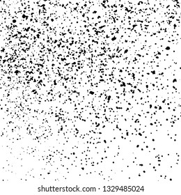 Black Grainy Texture Isolated On White Background. Dust Overlay. Dark Noise Granules. Digitally Generated Image. Vector Design Elements, Illustration, Eps 10.