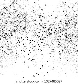 Black Grainy Texture Isolated On White Background. Dust Overlay. Dark Noise Granules. Digitally Generated Image. Vector Design Elements, Illustration, Eps 10.