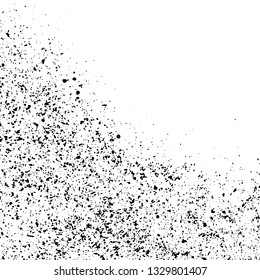 Black Grainy Texture Isolated On White Background. Dust Overlay. Dark Noise Granules. Digitally Generated Image. Vector Design Elements, Illustration, Eps 10.