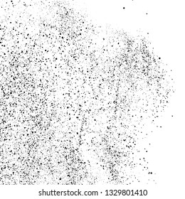Black Grainy Texture Isolated On White Background. Dust Overlay. Dark Noise Granules. Digitally Generated Image. Vector Design Elements, Illustration, Eps 10.