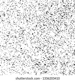 Black Grainy Texture Isolated On White Background. Dust Overlay. Dark Noise Granules. Digitally Generated Image. Vector Design Elements, Illustration, Eps 10.