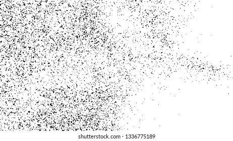Black Grainy Texture Isolated On White Background. Dust Overlay. Dark Noise Granules. Digitally Generated Image. Vector Design Elements, Illustration, Eps 10.