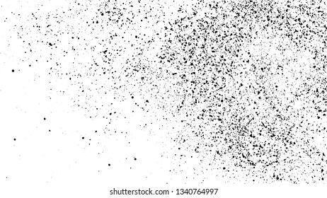 Black Grainy Texture Isolated On White Background. Dust Overlay. Dark Noise Granules. Digitally Generated Image. Vector Design Elements, Illustration, Eps 10.