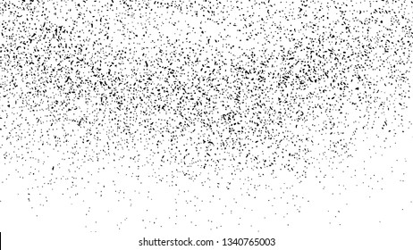 Black Grainy Texture Isolated On White Background. Dust Overlay. Dark Noise Granules. Digitally Generated Image. Vector Design Elements, Illustration, Eps 10.
