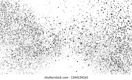 Black Grainy Texture Isolated On White Background. Dust Overlay. Dark Noise Granules. Digitally Generated Image. Vector Design Elements, Illustration, Eps 10.
