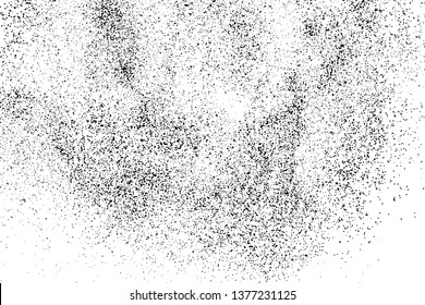 Black Grainy Texture Isolated On White Background. Dust Overlay. Dark Noise Granules. Digitally Generated Image. Vector Design Elements, Illustration, Eps 10.