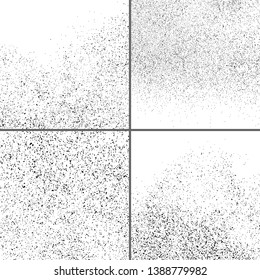 Black Grainy Texture Isolated On White Background. Dust Overlay. Dark Noise Granules. Digitally Generated Image. Set Vector Design Elements, Illustration, Eps 10.