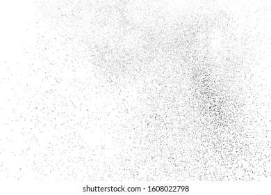 Black Grainy Texture Isolated On White Background. Dust Overlay. Dark Noise Granules. Digitally Generated Image. Vector Design Elements, Illustration, Eps 10.