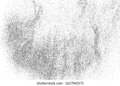 Black Grainy Texture Isolated On White Background. Dust Overlay. Dark Noise Granules. Digitally Generated Image. Vector Design Elements, Illustration, Eps 10.