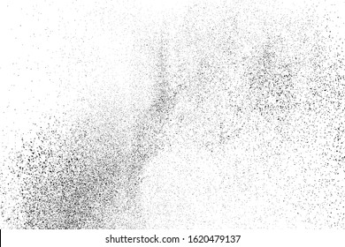 Black Grainy Texture Isolated On White Background. Dust Overlay. Dark Noise Granules. Digitally Generated Image. Vector Design Elements, Illustration, Eps 10.