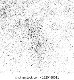 Black Grainy Texture Isolated On White Square Background. Dust Overlay. Dark Noise Granules. Digitally Generated Image. Vector Design Elements, Illustration, Eps 10.