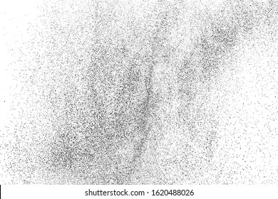 Black Grainy Texture Isolated On White Background. Dust Overlay. Dark Noise Granules. Digitally Generated Image. Vector Design Elements, Illustration, Eps 10.