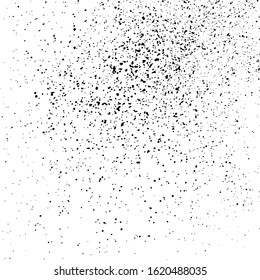Black Grainy Texture Isolated On White Square Background. Dust Overlay. Dark Noise Granules. Digitally Generated Image. Vector Design Elements, Illustration, Eps 10.