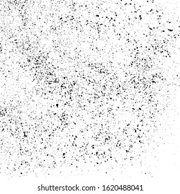 Black Grainy Texture Isolated On White Square Background. Dust Overlay. Dark Noise Granules. Digitally Generated Image. Vector Design Elements, Illustration, Eps 10.