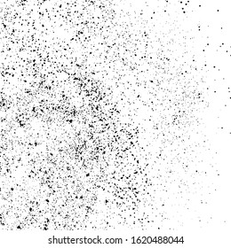 Black Grainy Texture Isolated On White Square Background. Dust Overlay. Dark Noise Granules. Digitally Generated Image. Vector Design Elements, Illustration, Eps 10.