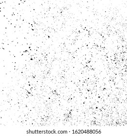 Black Grainy Texture Isolated On White Square Background. Dust Overlay. Dark Noise Granules. Digitally Generated Image. Vector Design Elements, Illustration, Eps 10.