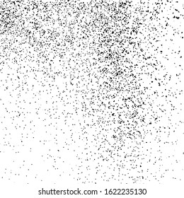 Black Grainy Texture Isolated On White Square Background. Dust Overlay. Dark Noise Granules. Digitally Generated Image. Vector Design Elements, Illustration, Eps 10.