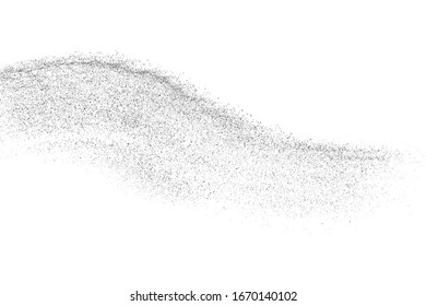 Black grainy texture isolated on white background. Dust overlay. Dark noise granules. Digitally generated image. Vector design elements. Illustration, Eps 10.